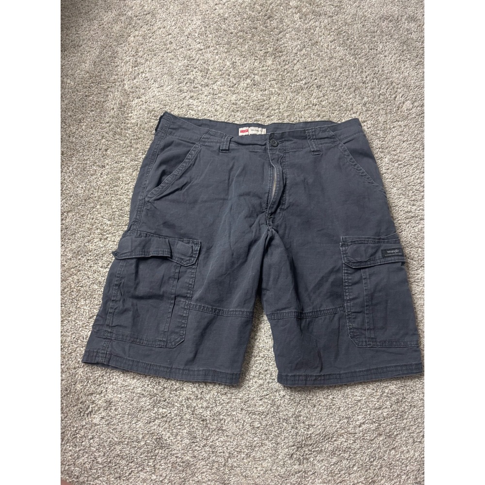 Wrangler Mens Relaxed Fit Cargo Shorts Charcoal Gray Ripstop 34x10 112314952
